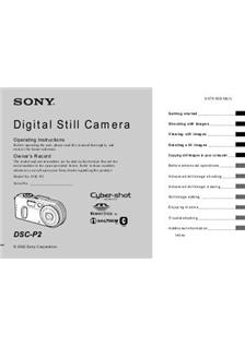 Sony Cyber-shot P2 manual. Camera Instructions.